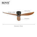 GobekUsa 17cm White DC Ceiling Fan with Remote Control - Simple and Ultra Thin