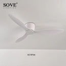 GobekUsa 17cm White DC Ceiling Fan with Remote Control - Simple and Ultra Thin