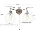 GobekUsa 2 Head LED Wall Lamps Iron Glass Bedroom Stair Light Fixtures