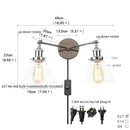 GobekUsa 2 Head LED Wall Lamps Iron Glass Bedroom Stair Light Fixtures