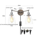 GobekUsa 2 Head LED Wall Lamps Iron Glass Bedroom Stair Light Fixtures