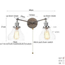 GobekUsa 2 Head LED Wall Lamps Iron Glass Bedroom Stair Light Fixtures