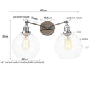 GobekUsa 2 Head LED Wall Lamps Iron Glass Bedroom Stair Light Fixtures