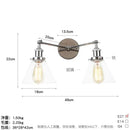 GobekUsa 2 Head LED Wall Lamps Iron Glass Bedroom Stair Light Fixtures
