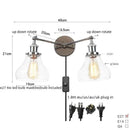 GobekUsa 2 Head LED Wall Lamps Iron Glass Bedroom Stair Light Fixtures