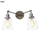 GobekUsa 2 Head LED Wall Lamps Iron Glass Bedroom Stair Light Fixtures