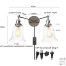 GobekUsa 2 Head LED Wall Lamps Iron Glass Bedroom Stair Light Fixtures