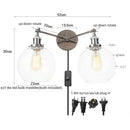 GobekUsa 2 Head LED Wall Lamps Iron Glass Bedroom Stair Light Fixtures