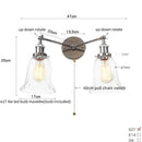 GobekUsa 2 Head LED Wall Lamps Iron Glass Bedroom Stair Light Fixtures