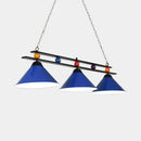GobekUsa 3-Head Conical Metallic Billiard Light - Indoor Island Lighting Fixture in Black/Red/Blue
