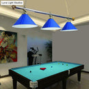 GobekUsa 3-Head Conical Metallic Billiard Light - Indoor Island Lighting Fixture in Black/Red/Blue