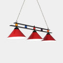 GobekUsa 3-Head Conical Metallic Billiard Light - Indoor Island Lighting Fixture in Black/Red/Blue