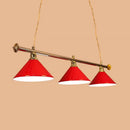 GobekUsa 3-Head Conical Metallic Billiard Light - Indoor Island Lighting Fixture in Black/Red/Blue
