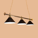 GobekUsa 3-Head Conical Metallic Billiard Light - Indoor Island Lighting Fixture in Black/Red/Blue