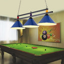 GobekUsa 3-Head Conical Metallic Billiard Light - Indoor Island Lighting Fixture in Black/Red/Blue