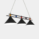 GobekUsa 3-Head Conical Metallic Billiard Light - Indoor Island Lighting Fixture in Black/Red/Blue