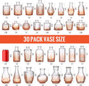 GobekUsa 30 Gradual Orange Glass Bud Vases for Wedding Centerpieces