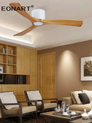 GobekUsa 36" Wooden White Ceiling Fan with Remote Control - Modern Indoor Solid Wood Fan