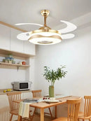 GobekUsa 42" Gold Bluetooth Ceiling Fan Light with Remote & RGB Color Control