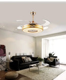 GobekUsa 42" Gold Bluetooth Ceiling Fan Light with Remote & RGB Color Control