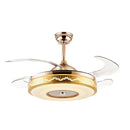 GobekUsa 42" Gold Bluetooth Ceiling Fan Light with Remote & RGB Color Control