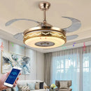 GobekUsa 42" Gold Bluetooth Ceiling Fan Light with Remote & RGB Color Control