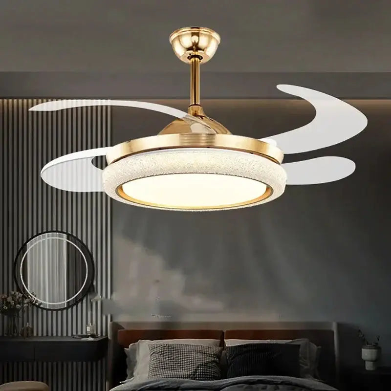 GobekUsa 42" Invisible Ceiling Fan Light Remote Control LED Retractable Blades., photo 6 of 6