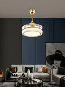 GobekUsa 42" Invisible Ceiling Fan Light Remote Control LED Retractable Blades.