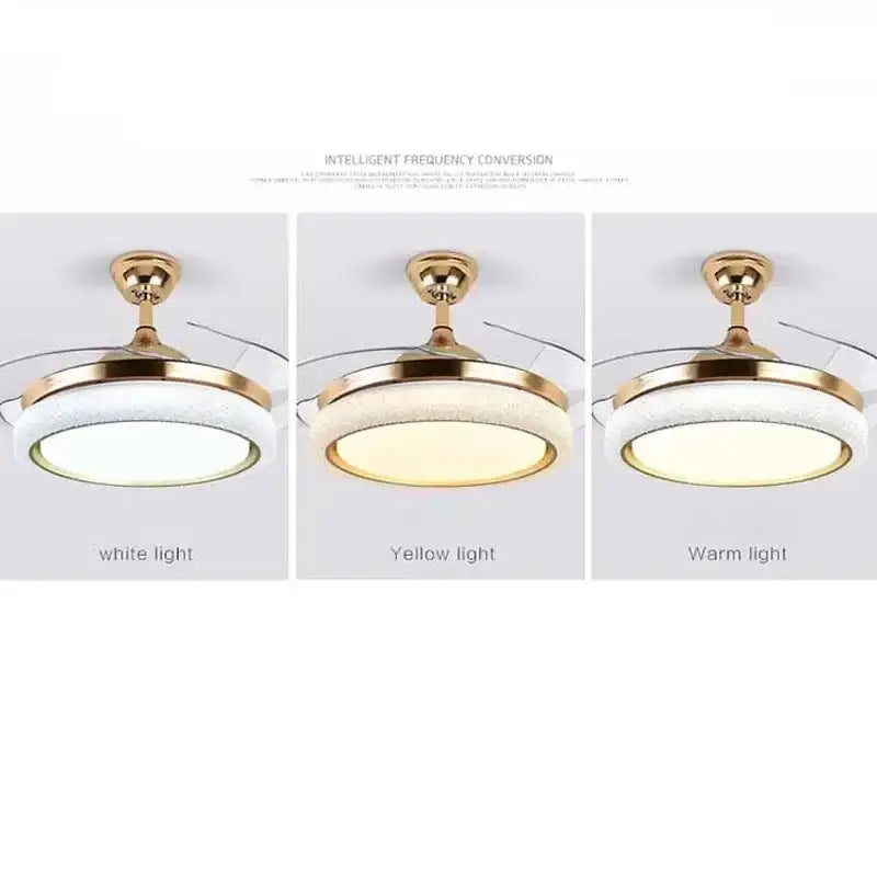 GobekUsa 42" Invisible Ceiling Fan Light Remote Control LED Retractable Blades., photo 2 of 6