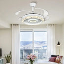 GobekUsa 42" Leaf Fan Chandelier Invisible Fan Lighting for Bedroom and Dining Room