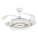 GobekUsa 42" Leaf Fan Chandelier Invisible Fan Lighting for Bedroom and Dining Room