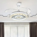 GobekUsa 42" Leaf Fan Chandelier Invisible Fan Lighting for Bedroom and Dining Room