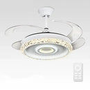 GobekUsa 42" Leaf Fan Chandelier Invisible Fan Lighting for Bedroom and Dining Room