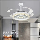 GobekUsa 42" Leaf Fan Chandelier Invisible Fan Lighting for Bedroom and Dining Room