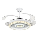 GobekUsa 42" Leaf Fan Chandelier Invisible Fan Lighting for Bedroom and Dining Room