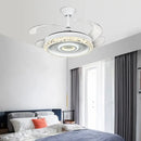 GobekUsa 42" Leaf Fan Chandelier Invisible Fan Lighting for Bedroom and Dining Room