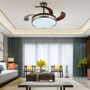 GobekUsa 42" Modern Black White LED Ceiling Fan Remote Control Lighting for Dining Room Bedroom