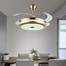 GobekUsa 42" Smart LED Ceiling Fan Light with Retractable Blades and Remote Control