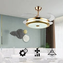 GobekUsa 42" Smart LED Ceiling Fan Light with Retractable Blades and Remote Control