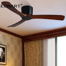 GobekUsa 48-Inch Wooden LED DC Ceiling Fan with Remote Control White Wood