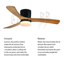 GobekUsa 48-Inch Wooden LED DC Ceiling Fan with Remote Control White Wood