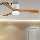GobekUsa 48-Inch Wooden LED DC Ceiling Fan with Remote Control White Wood