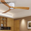 GobekUsa 48-Inch Wooden LED DC Ceiling Fan with Remote Control White Wood