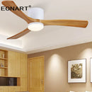 GobekUsa 48-Inch Wooden LED DC Ceiling Fan with Remote Control White Wood