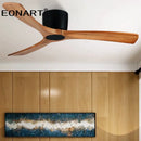 GobekUsa 48-Inch Wooden LED DC Ceiling Fan with Remote Control White Wood