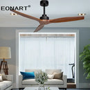 GobekUsa 52" Black Wood Ceiling Fan with LED Light and Remote Control