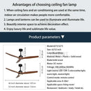 GobekUsa 52" Black Wood Ceiling Fan with LED Light and Remote Control