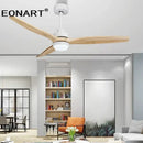 GobekUsa 52" Black Wood Ceiling Fan with LED Light and Remote Control