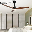 GobekUsa 52" Black Wood Ceiling Fan with LED Light and Remote Control