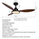 GobekUsa 52" Fashion Plastic Blade Ceiling Fan with Lamp and Remote Control